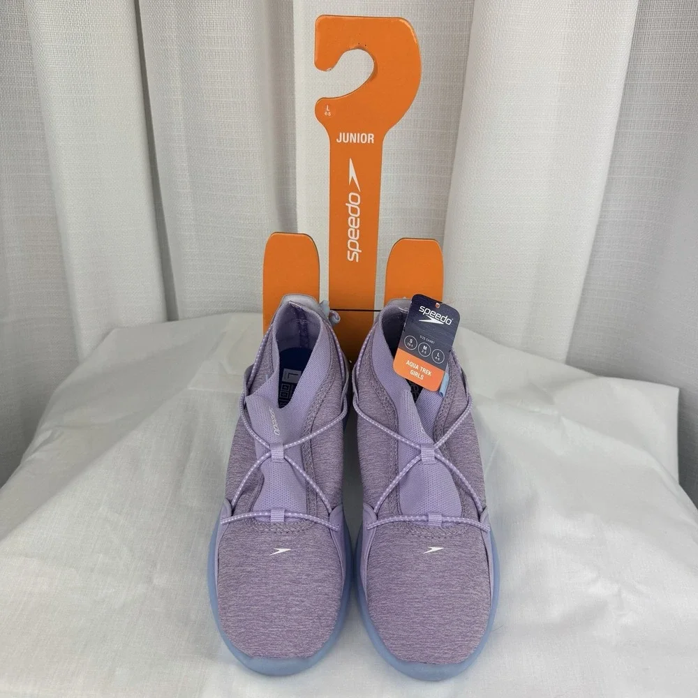 SPEEDO Junior Girls Aqua Trek Water Shoes Lilac Hawaiian Breeze Sz Large 4-5 NEW